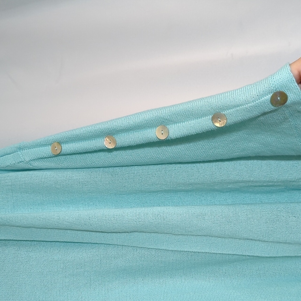 Soft Surroundings Open front Cardigan Linen Blend Button Accent Sleeve - Picture 2 of 9